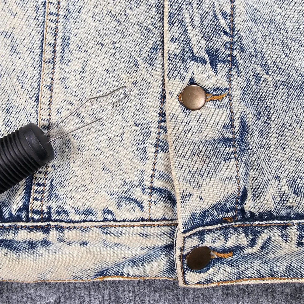VTG Electricity Acid Wash Denim Trucker Jacket Mens M Blue 80s 90s Eberle Button